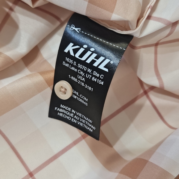 Kuhl Kamp Plaid Shirt Womens XS Peach Lightweight Hiking Outdoor Activewear - Picture 5 of 6